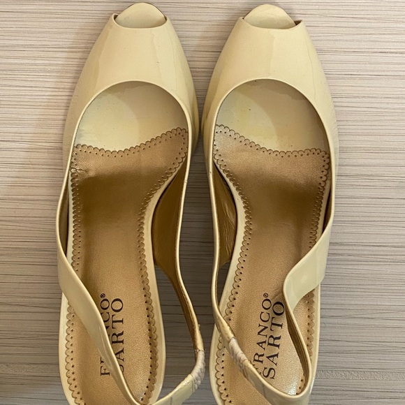 Franco Sarto Patent Leather Wedge Slingback Pumps - Picture 2 of 11